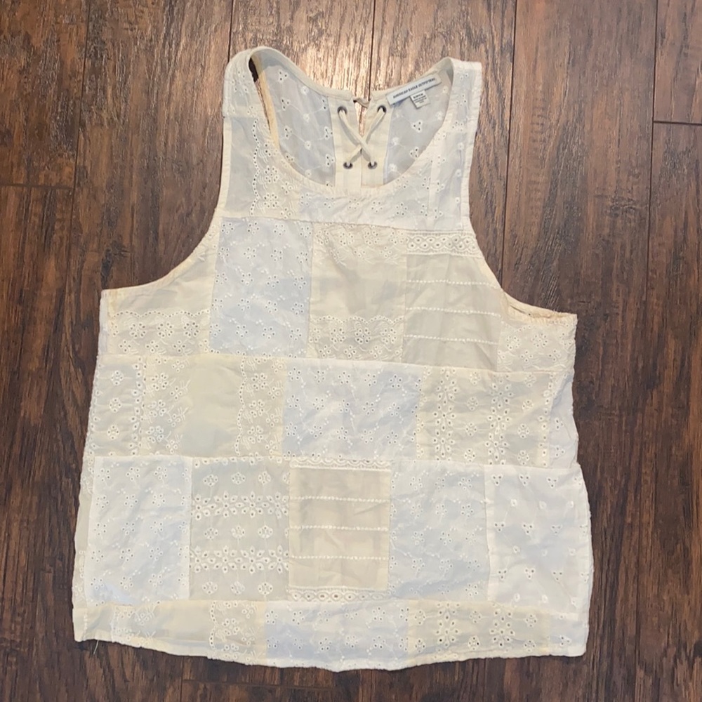 Lace up back top